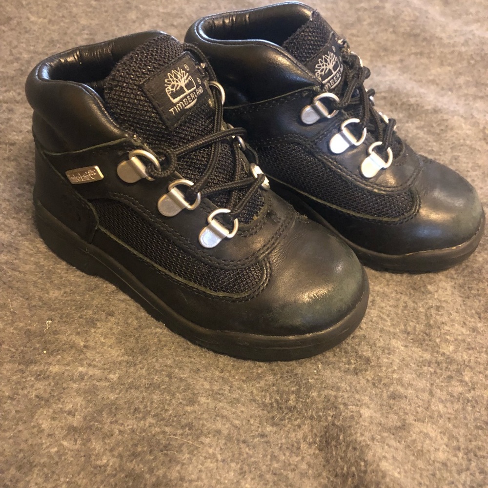 Black Timberland boots Boys size 9 EUC